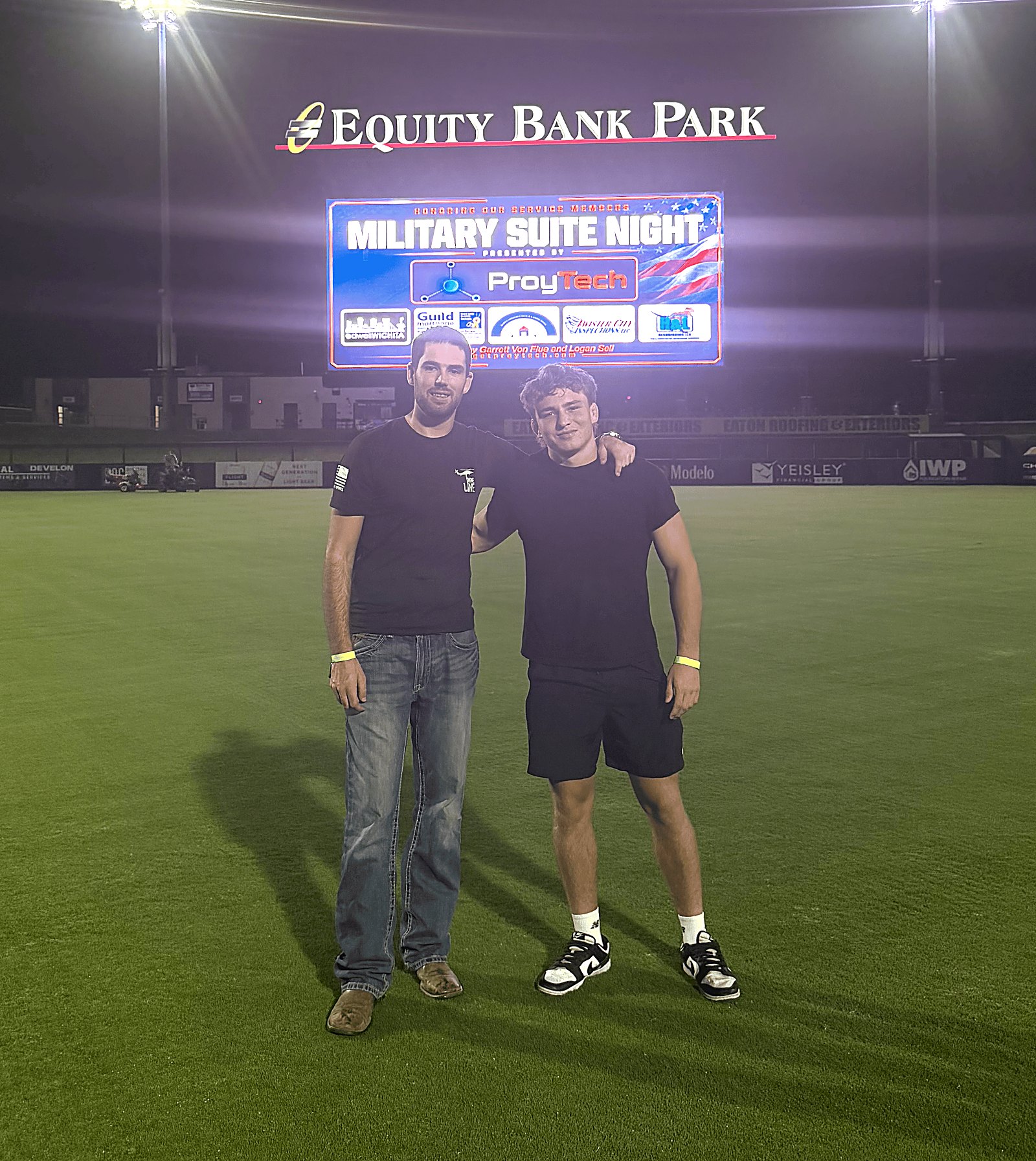 Garrett Von Flue and Logan Sell at Military Suite Night, Equity Bank Park
